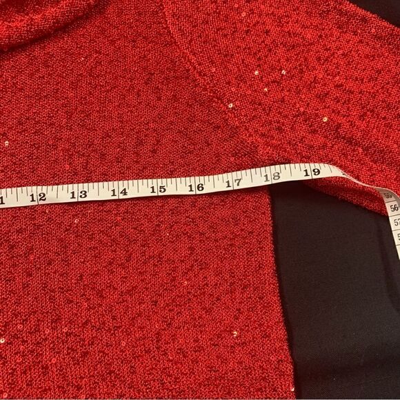 Emaline Petite Sparkly Red Cowlneck Sweater NWT - Picture 12 of 12